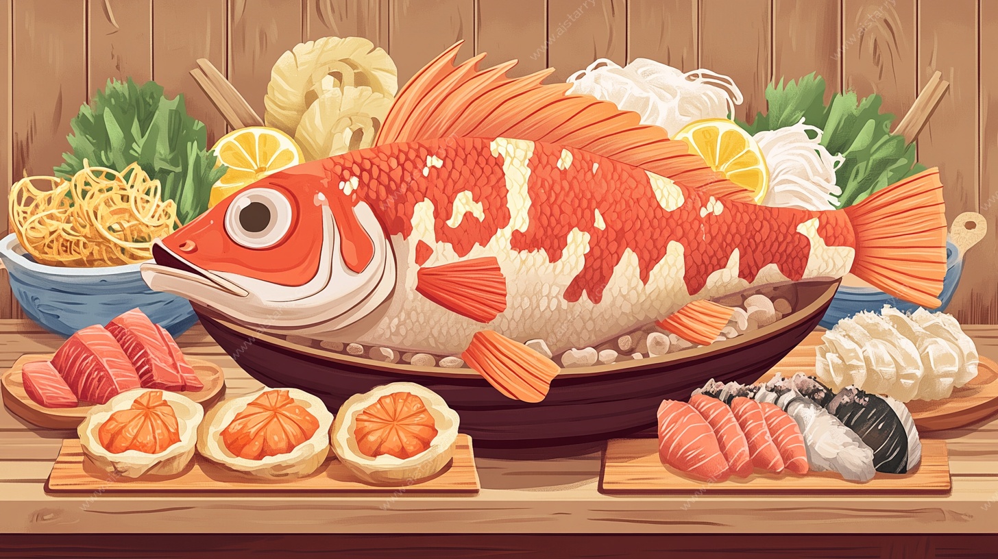 丰盛日式海鲜美食盛宴