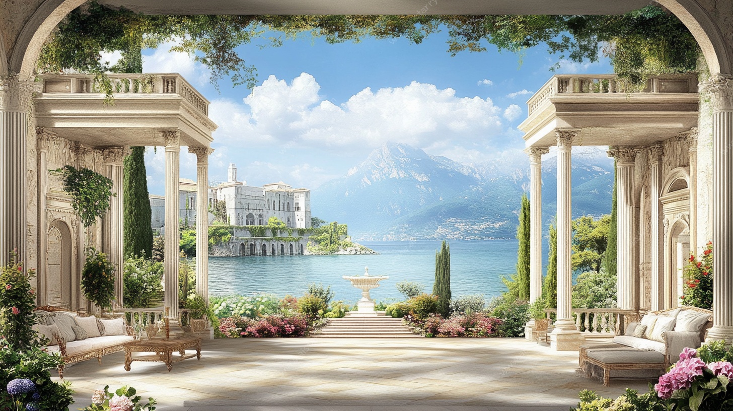 欧式庭院露台景观视野图