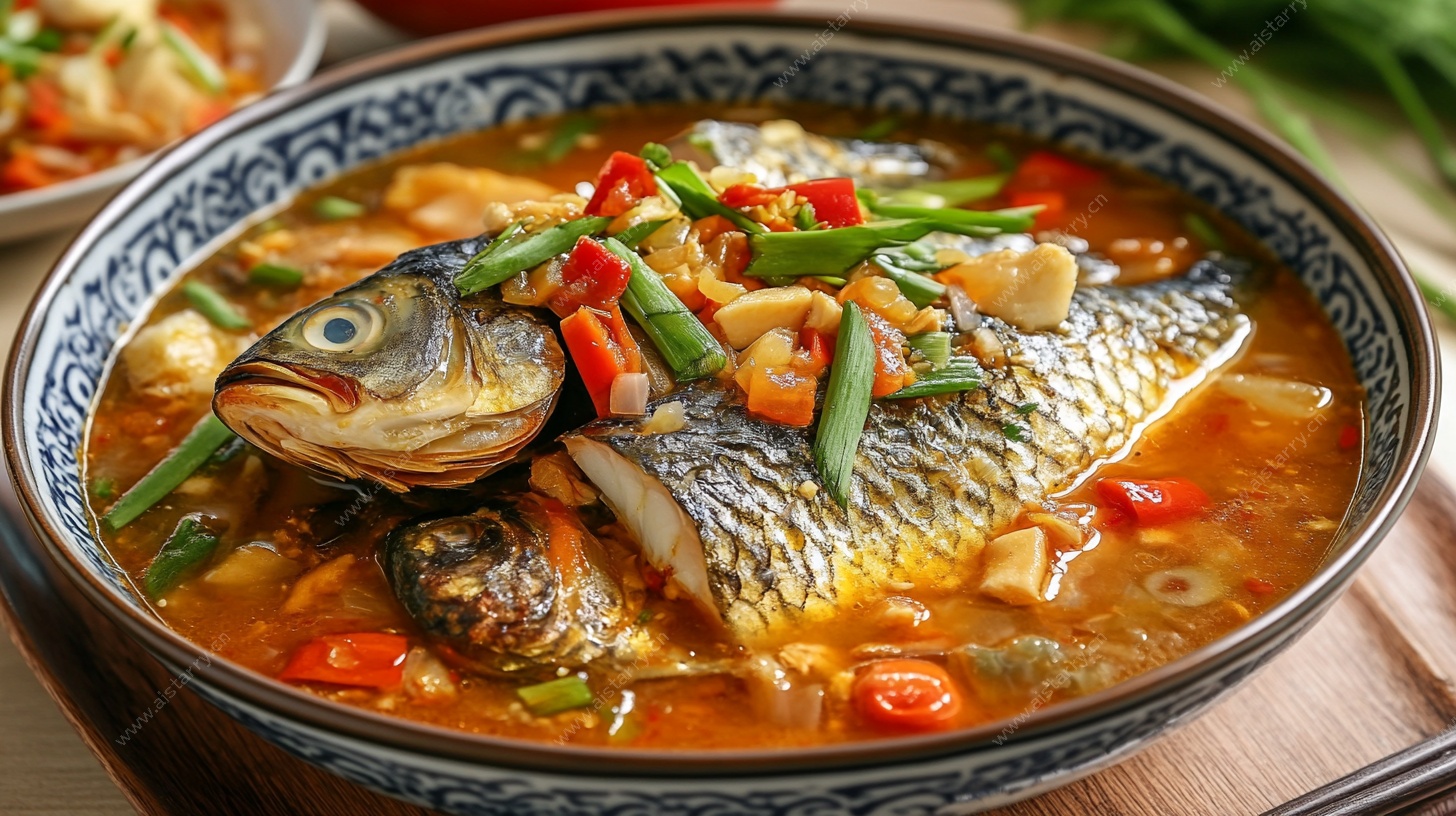 红烧鲫鱼美食图