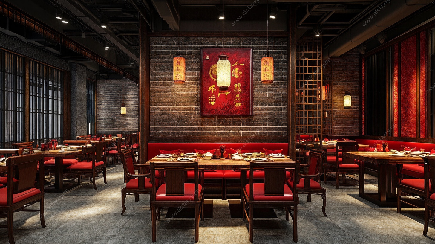 中式典雅风餐厅室内场景