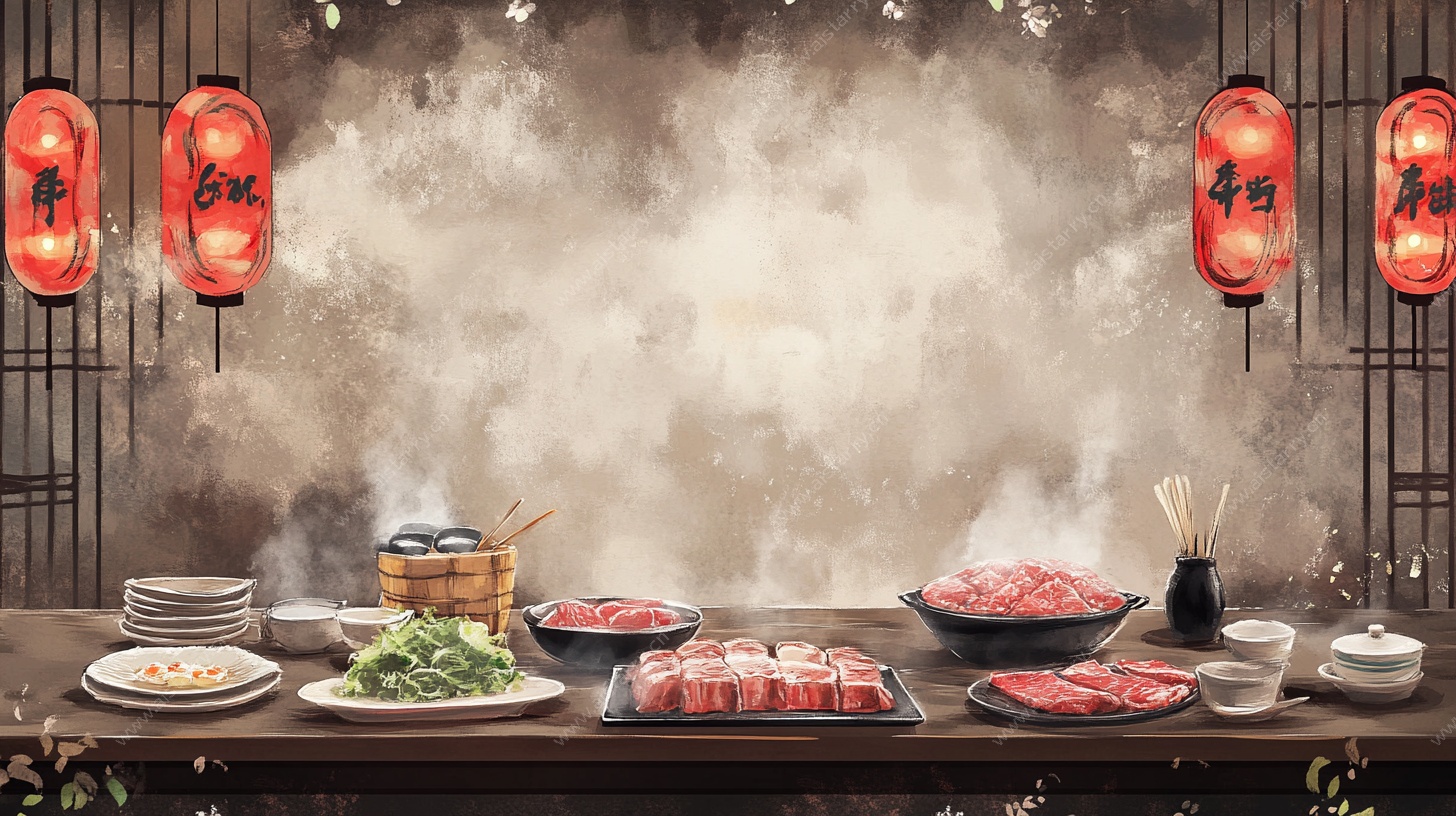 中式火锅宴场景布置图