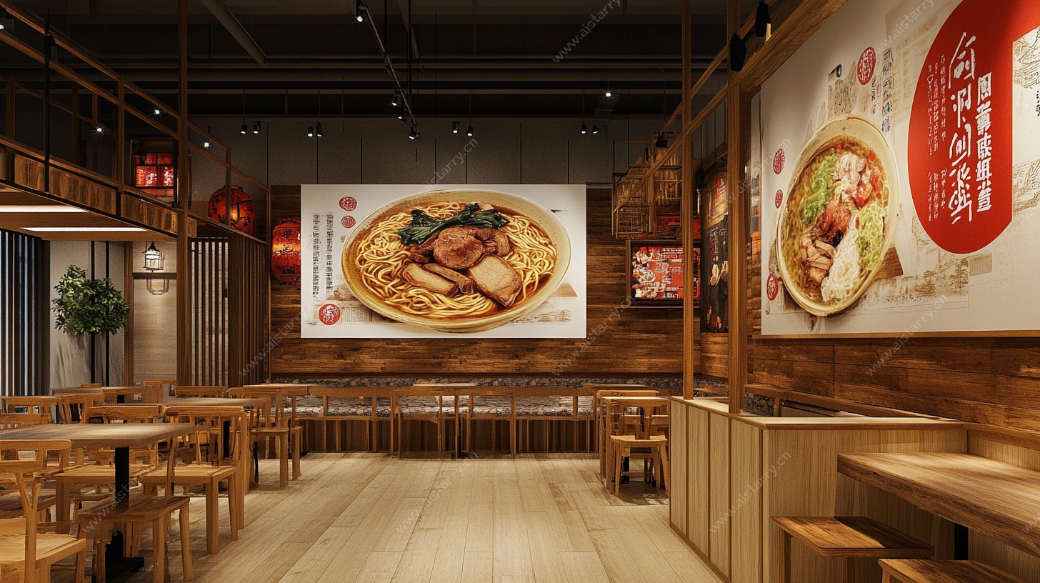 日式拉面店室内温馨场景