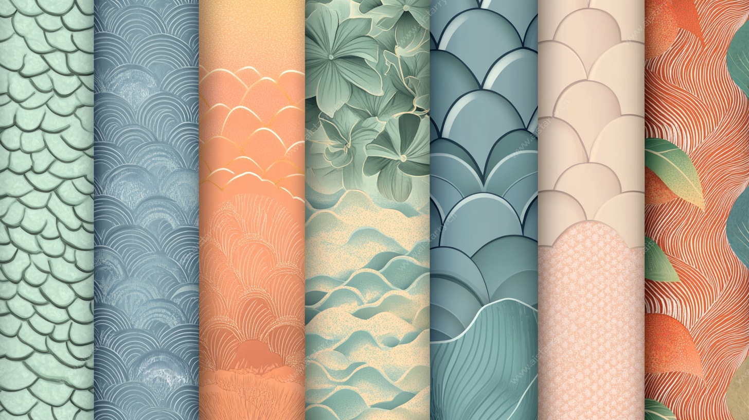 日式风格纹理图案集合