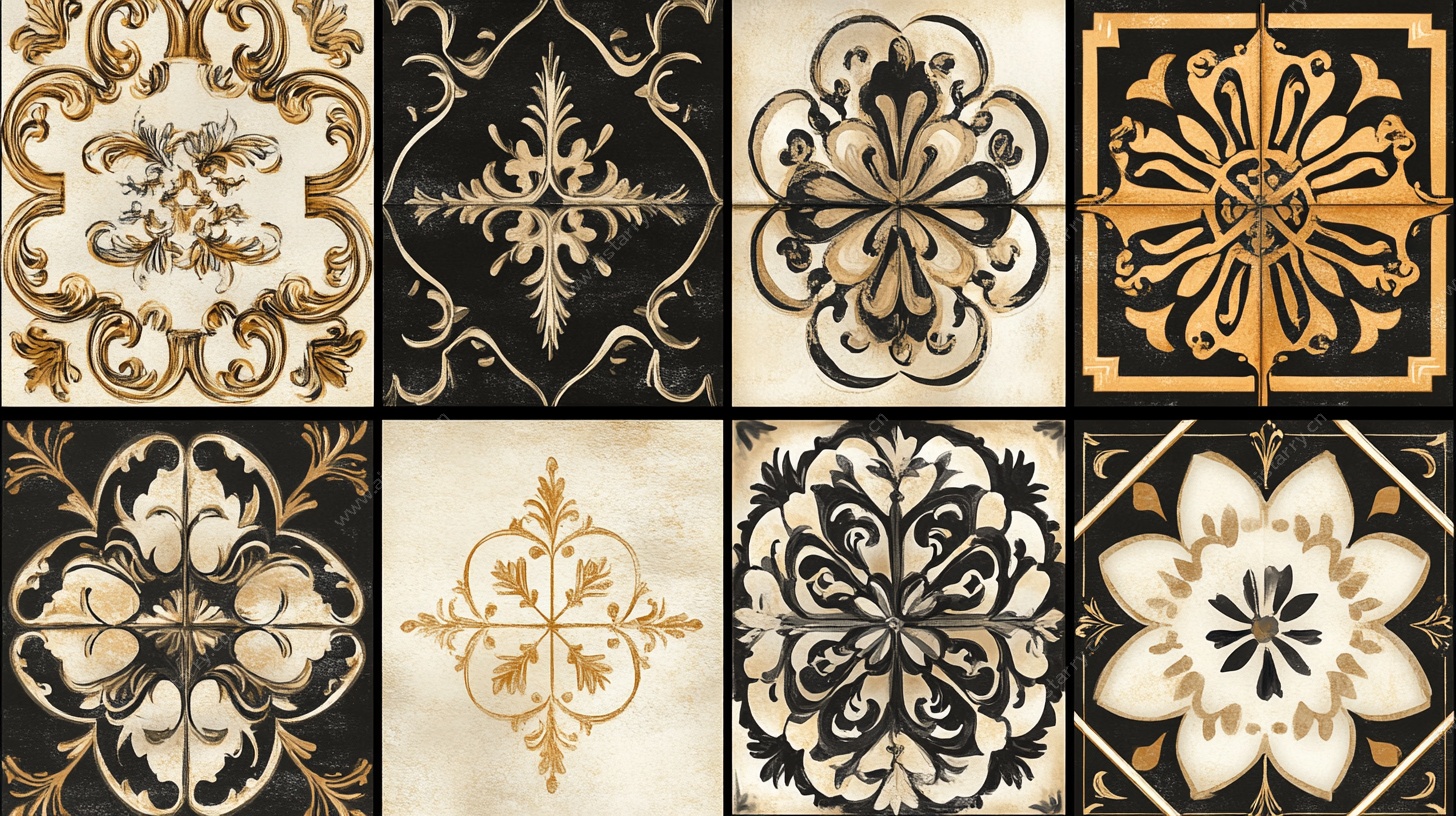 欧式古典花纹瓷砖图案集