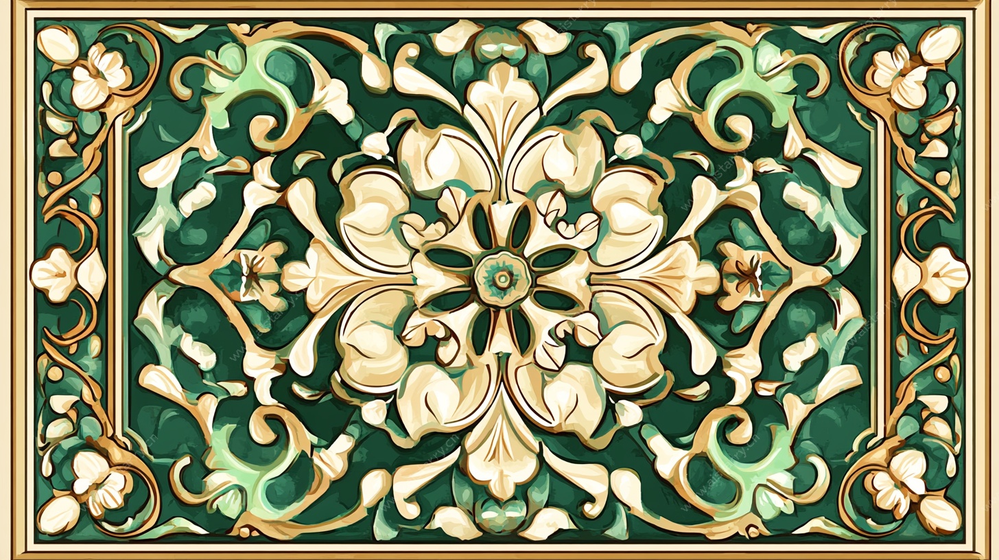 复古华丽花纹装饰图案