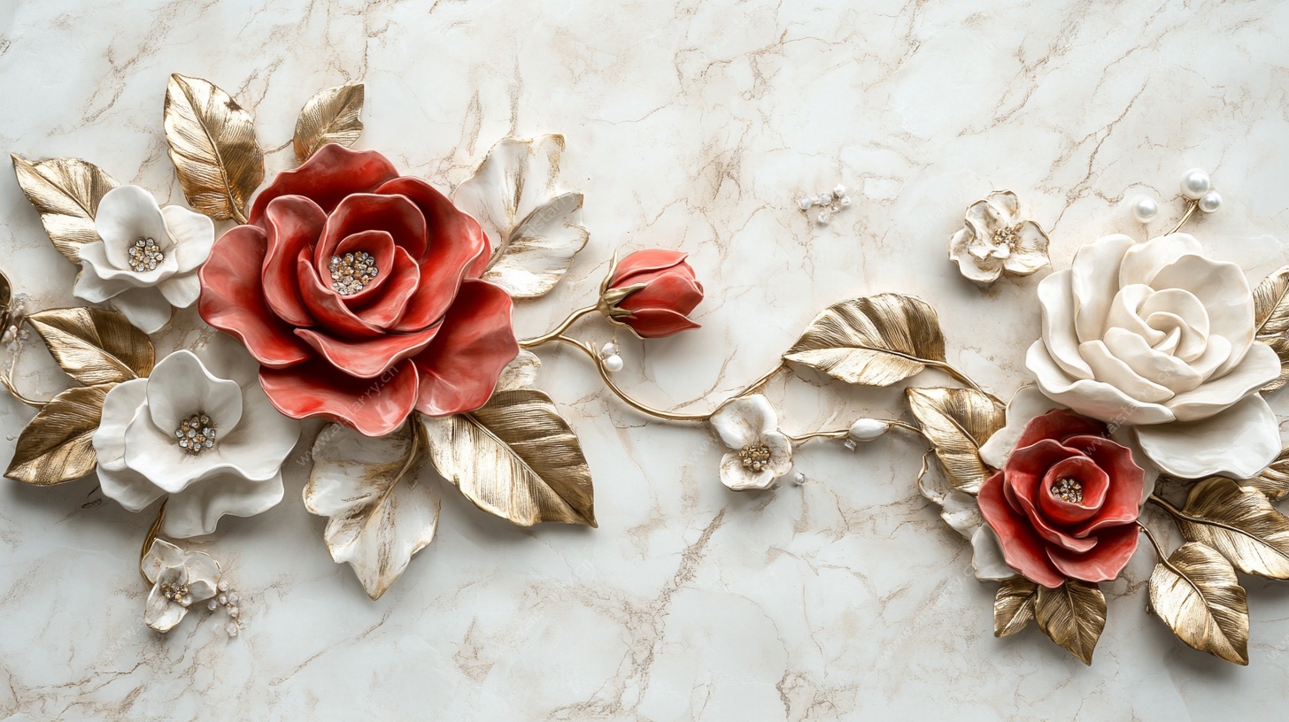 立体花卉装饰 优雅艺术风