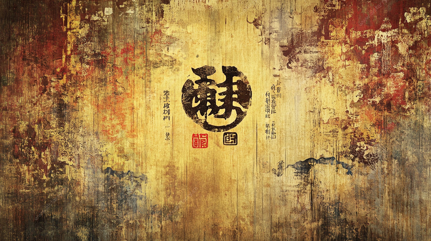 复古中式书法艺术背景图