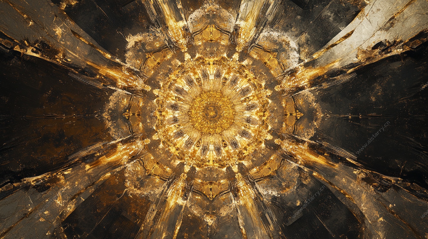 金色神秘对称图案纹理