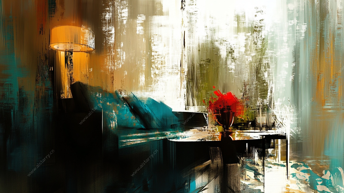 抽象风室内温馨客厅场景