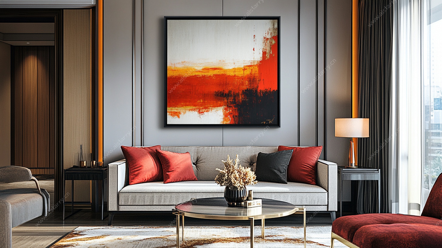 现代简约风客厅艺术挂画