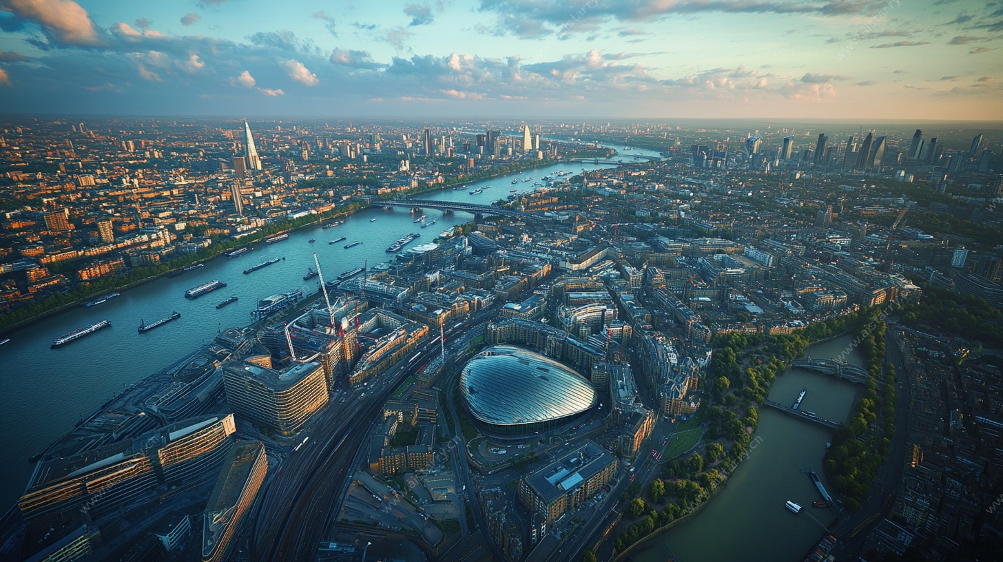 伦敦城市天际线鸟瞰图