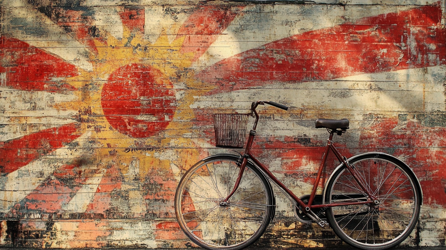 复古单车与风墙面