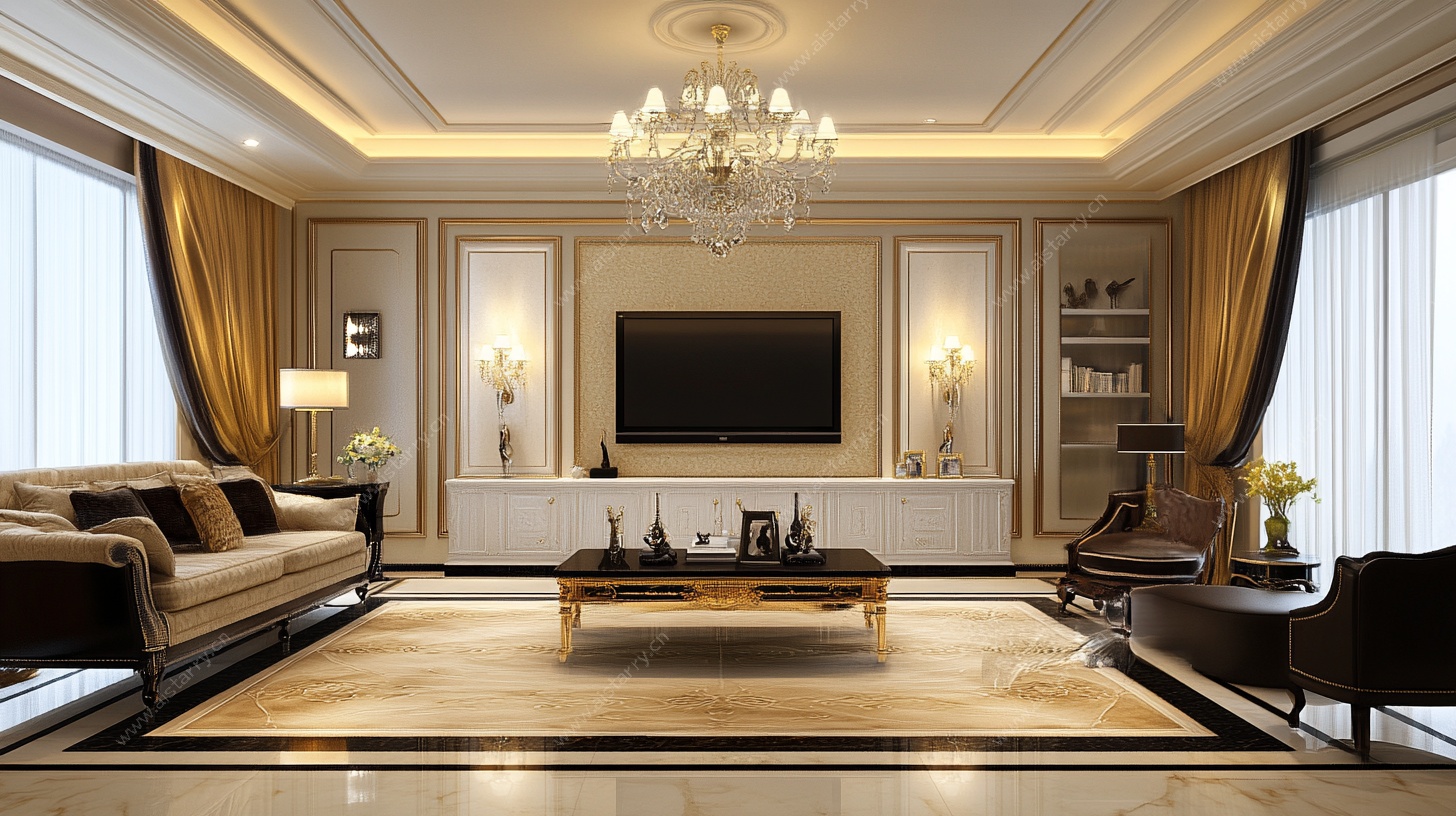 豪华欧式客厅室内设计图