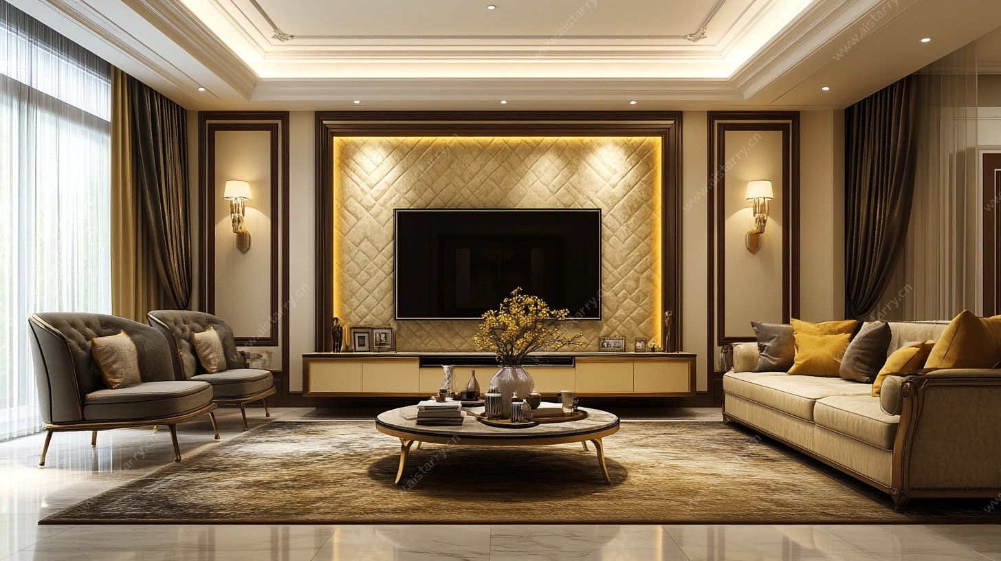 现代奢华客厅室内设计