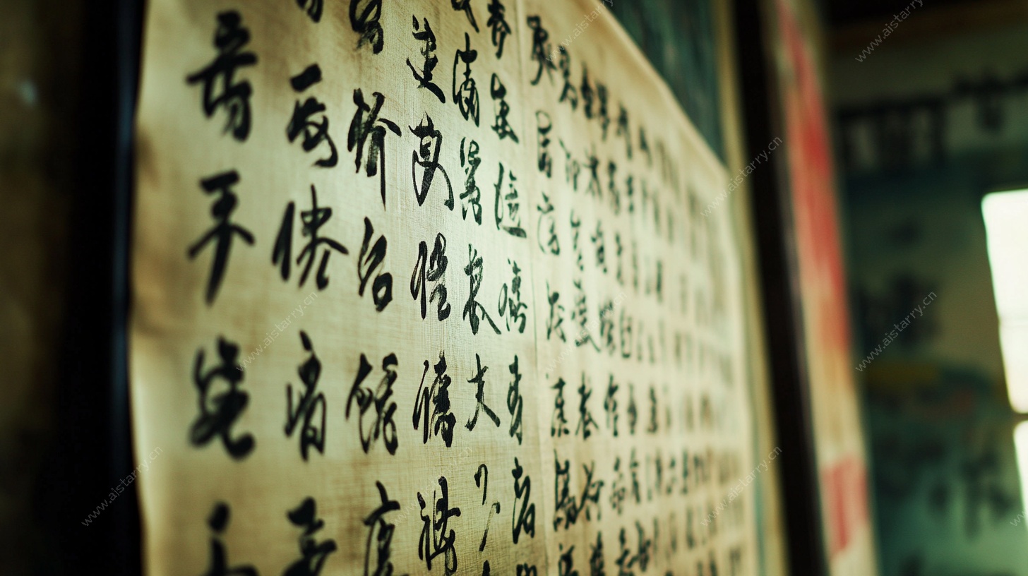 古代书法作品特写