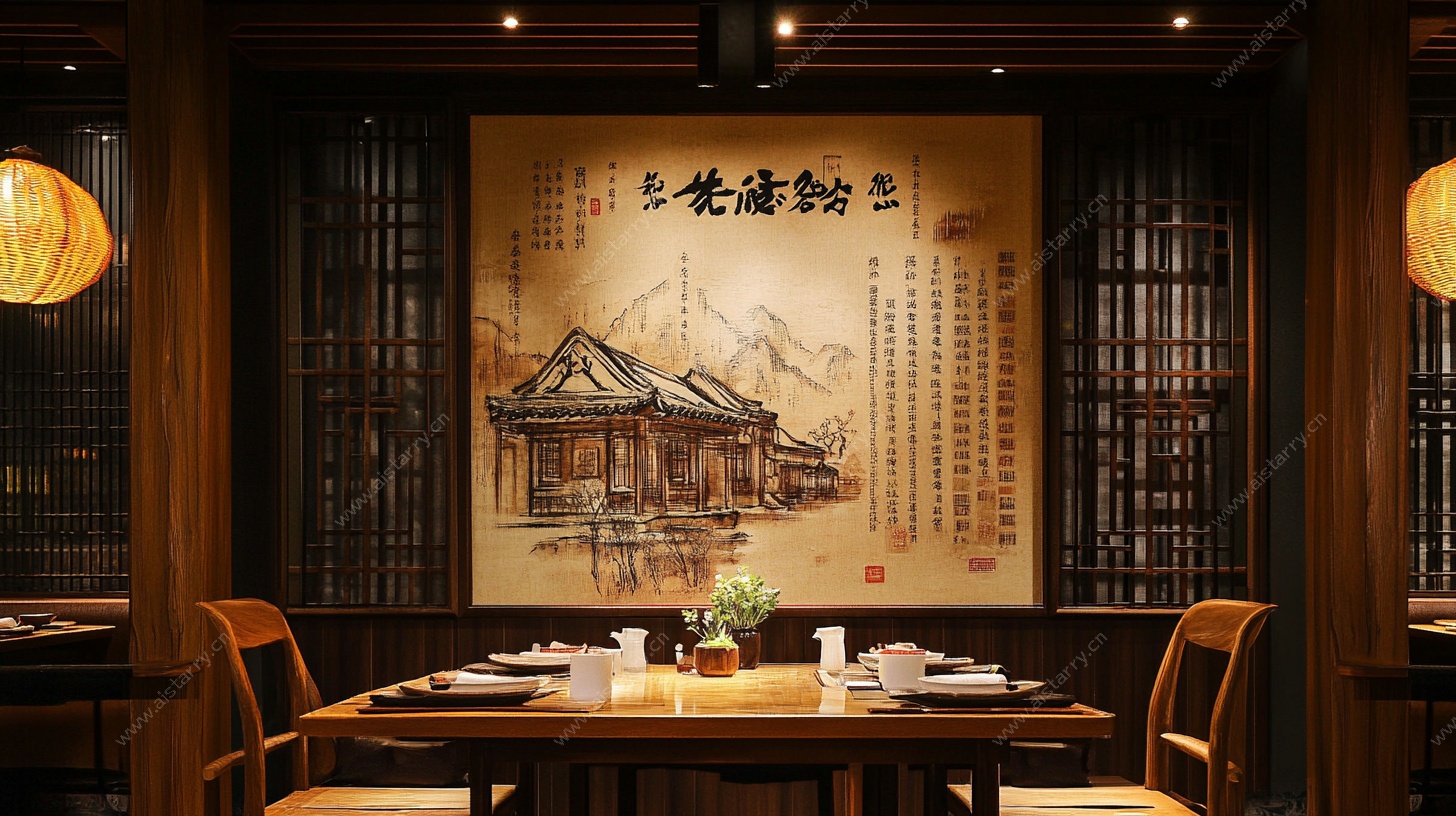 中式餐厅雅致用餐场景