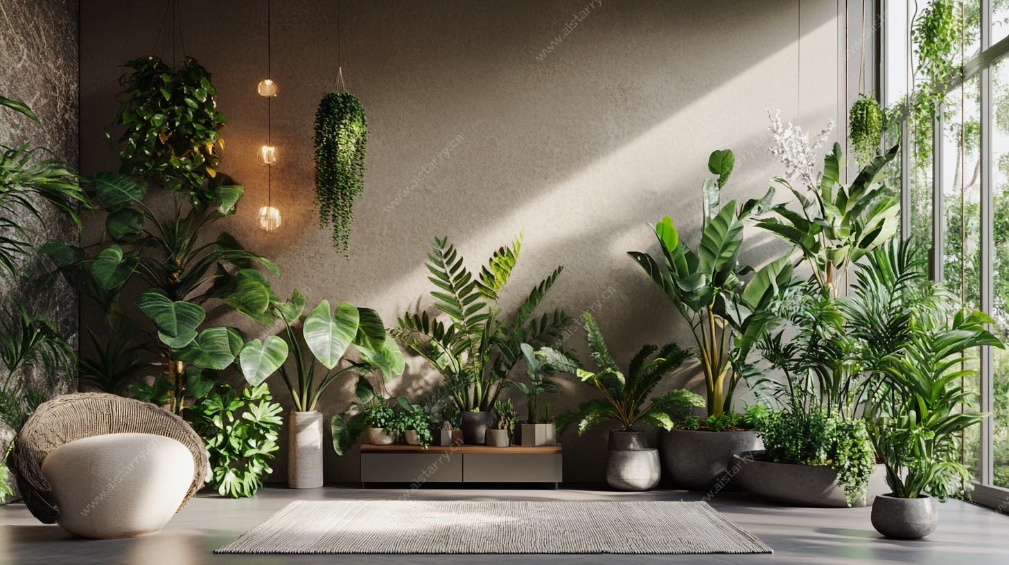 室内绿植景观温馨角落