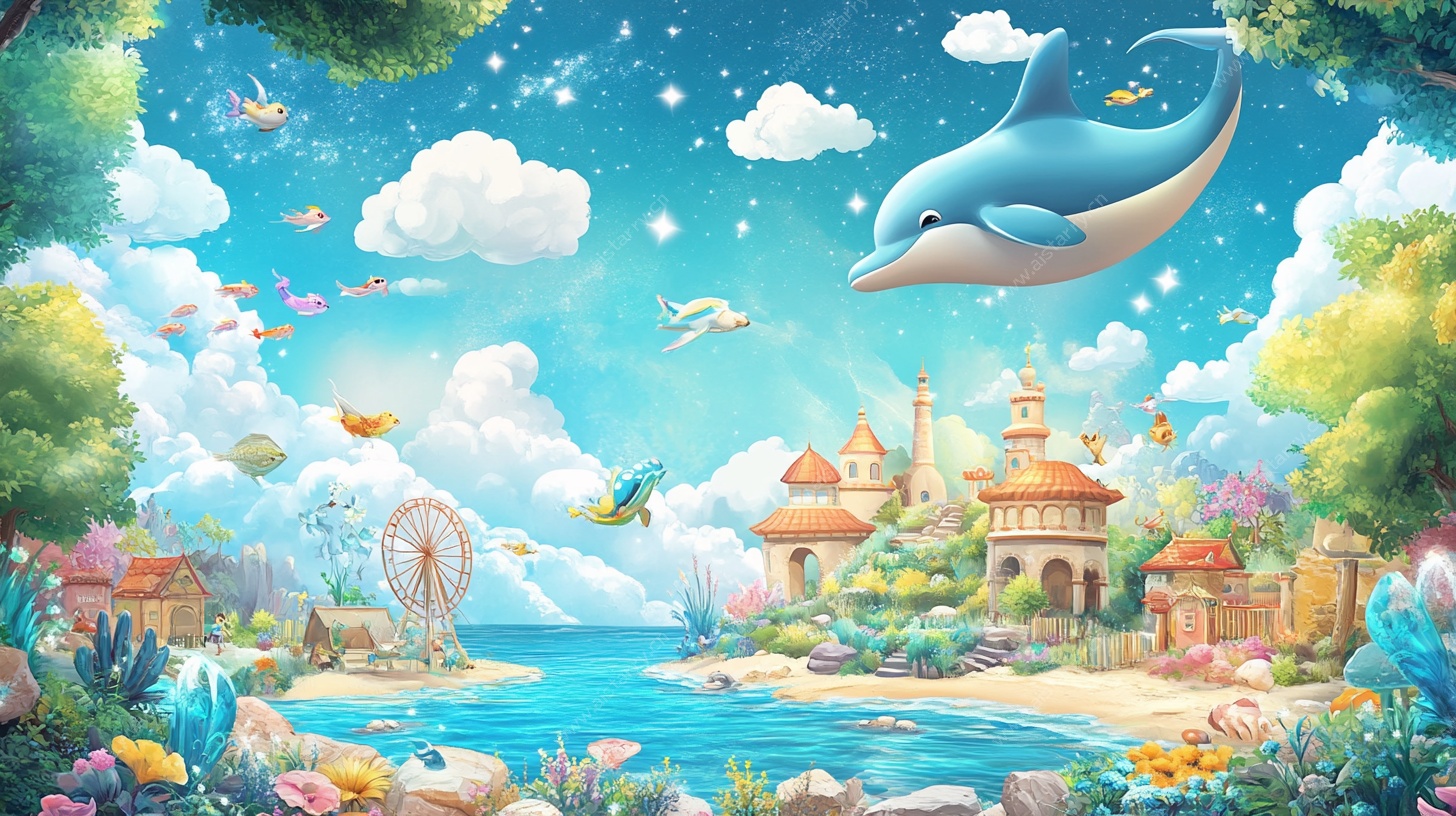 梦幻童话乐园插画场景