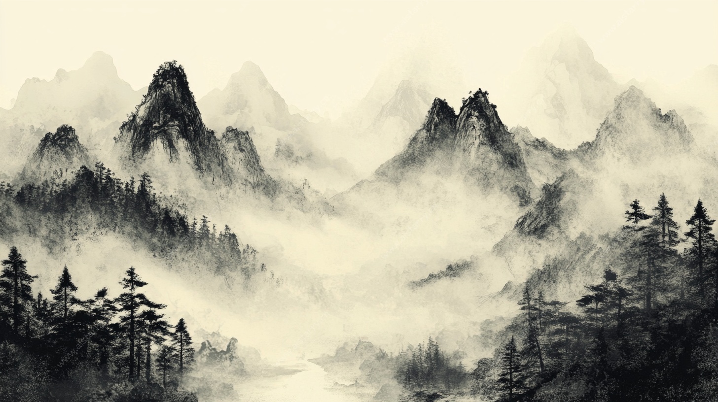 水墨山水意境图