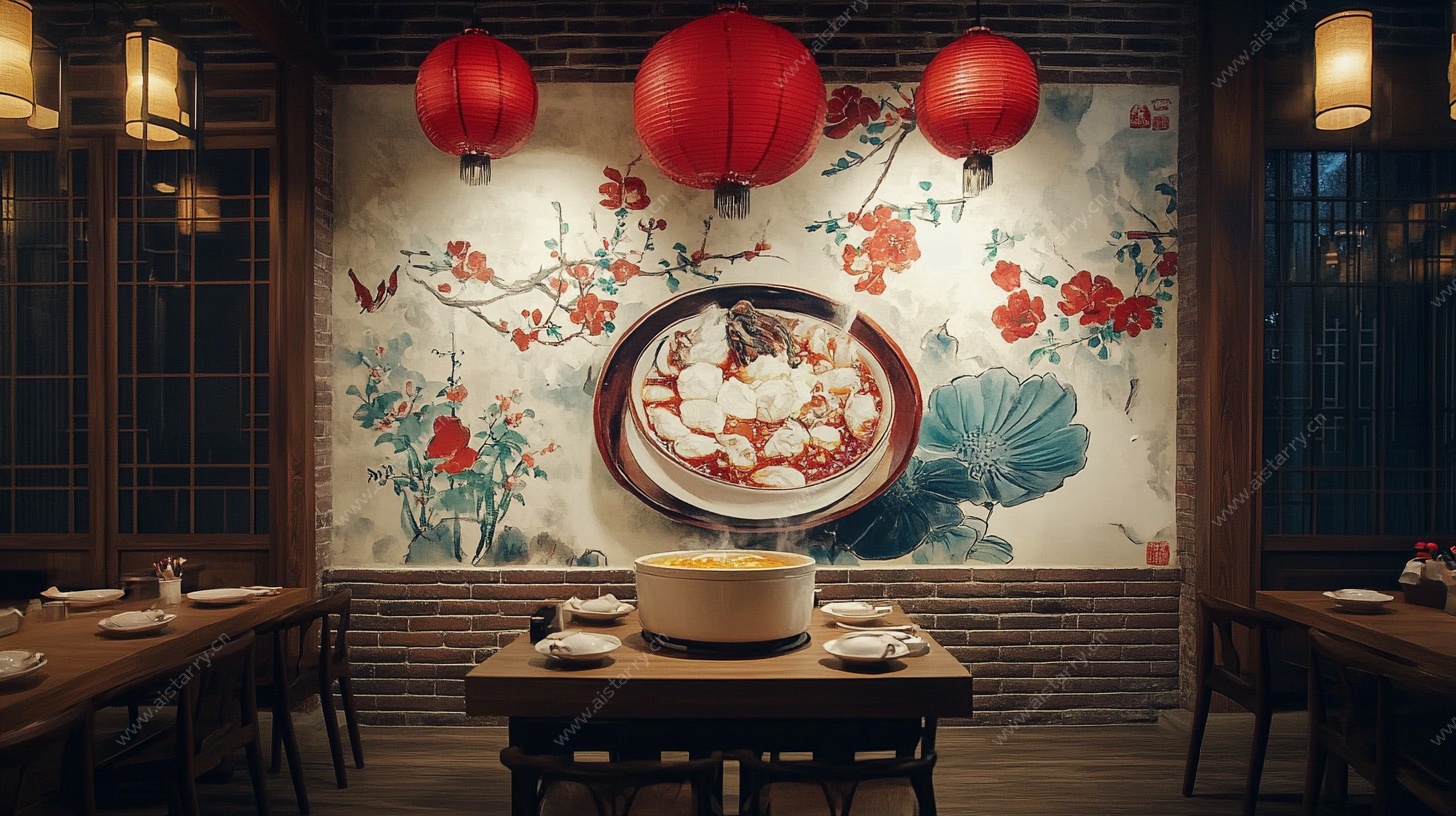 中式火锅店的典雅用餐场景