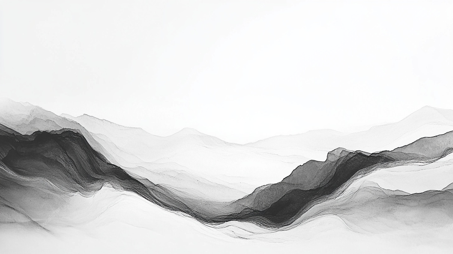 水墨抽象山水意境图