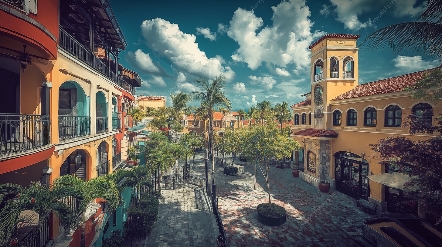 欧式风情商业街景观