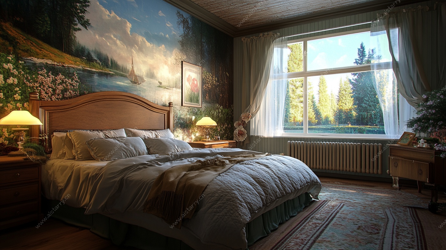 田园风卧室 温馨自然场景