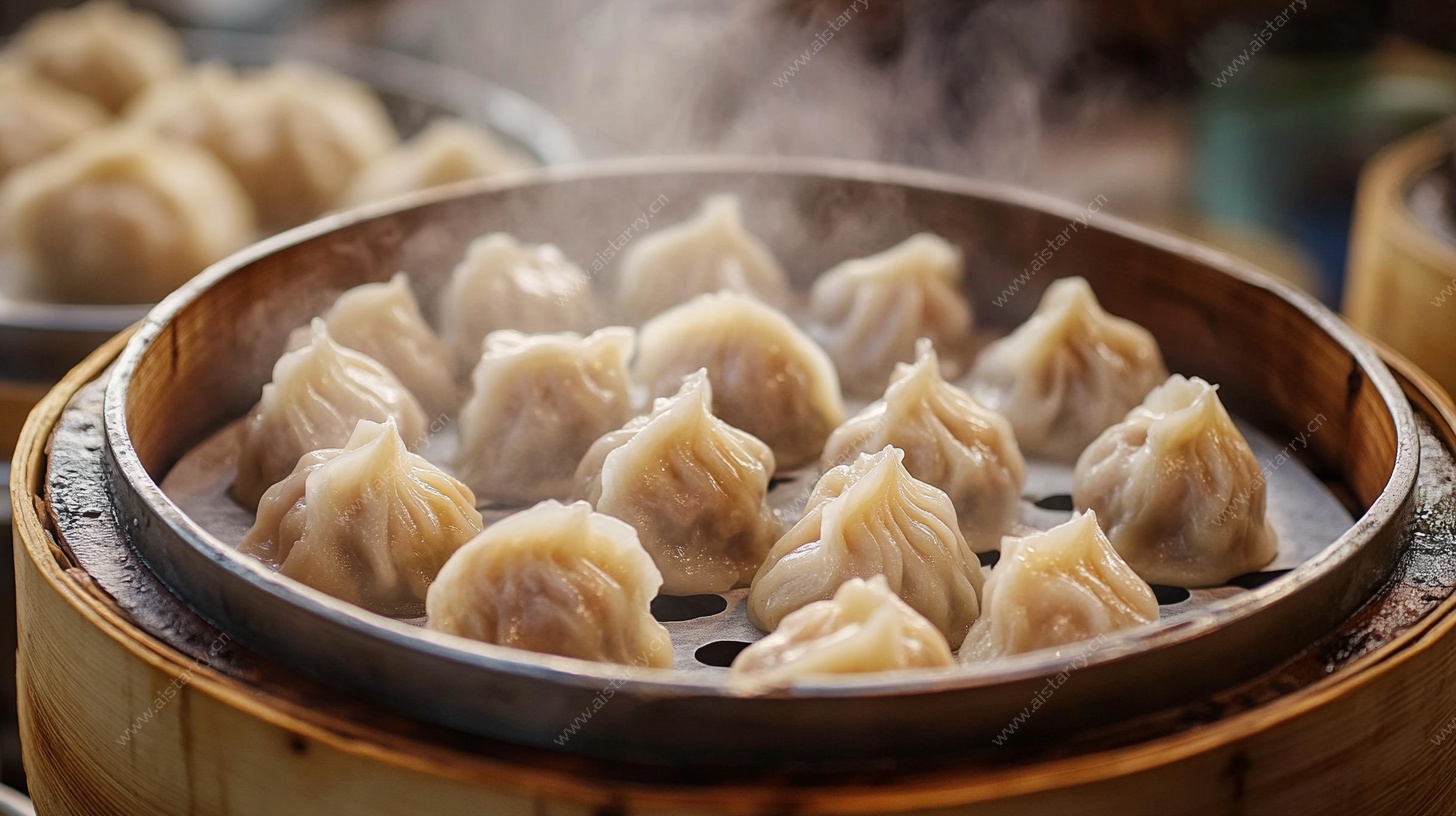 蒸笼里的美味小笼包