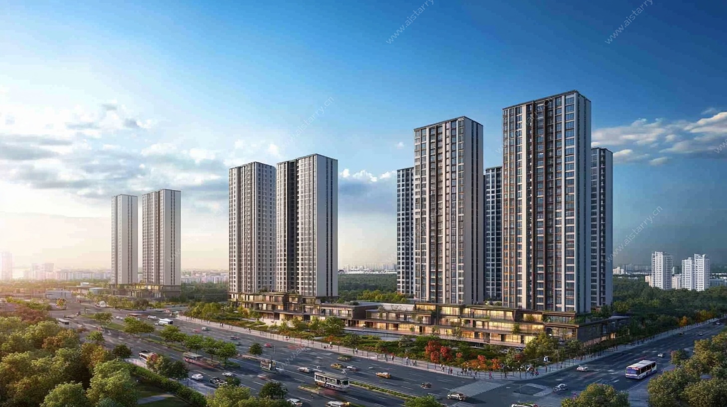 现代高层住宅区景观