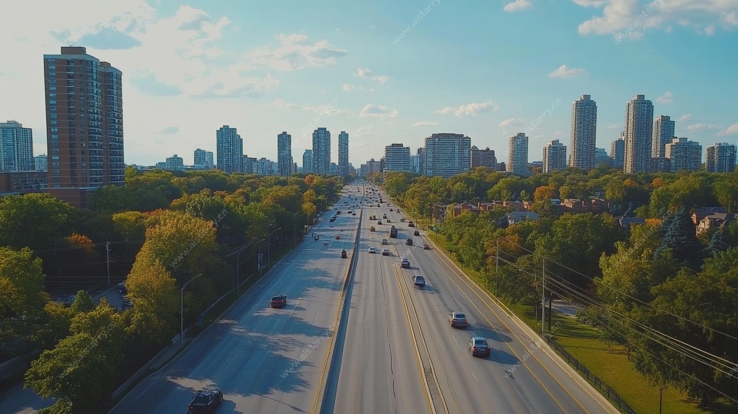 城市公路航拍美景