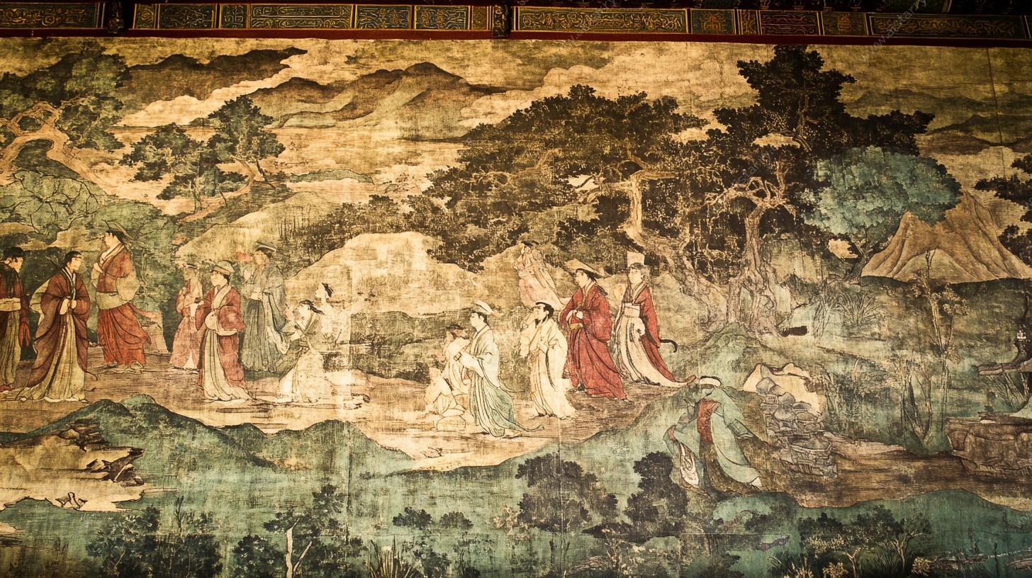 古代壁画场景图