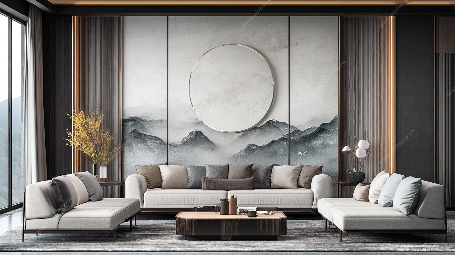 新中式客厅优雅空间布局