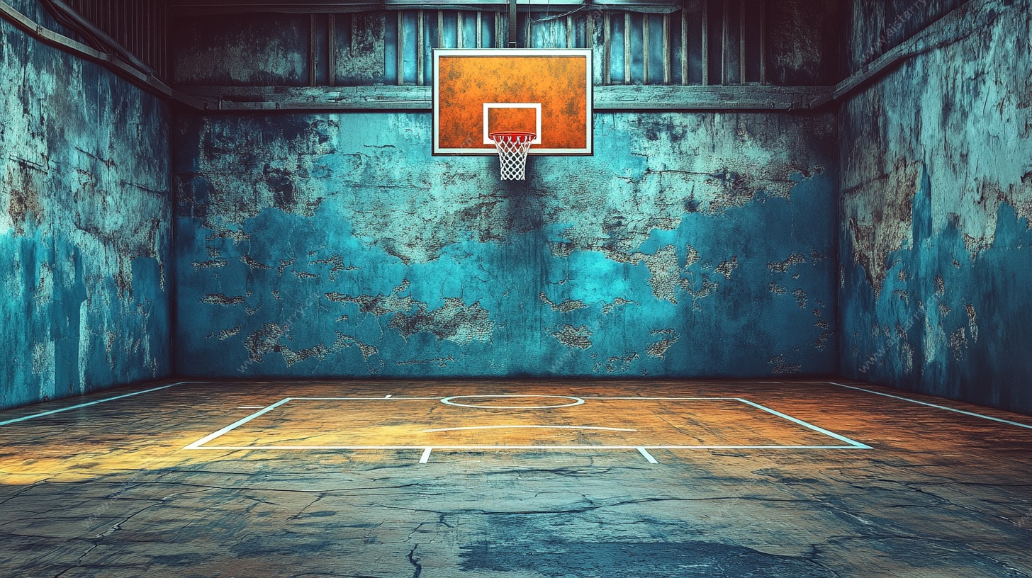 老旧室内篮球场场景