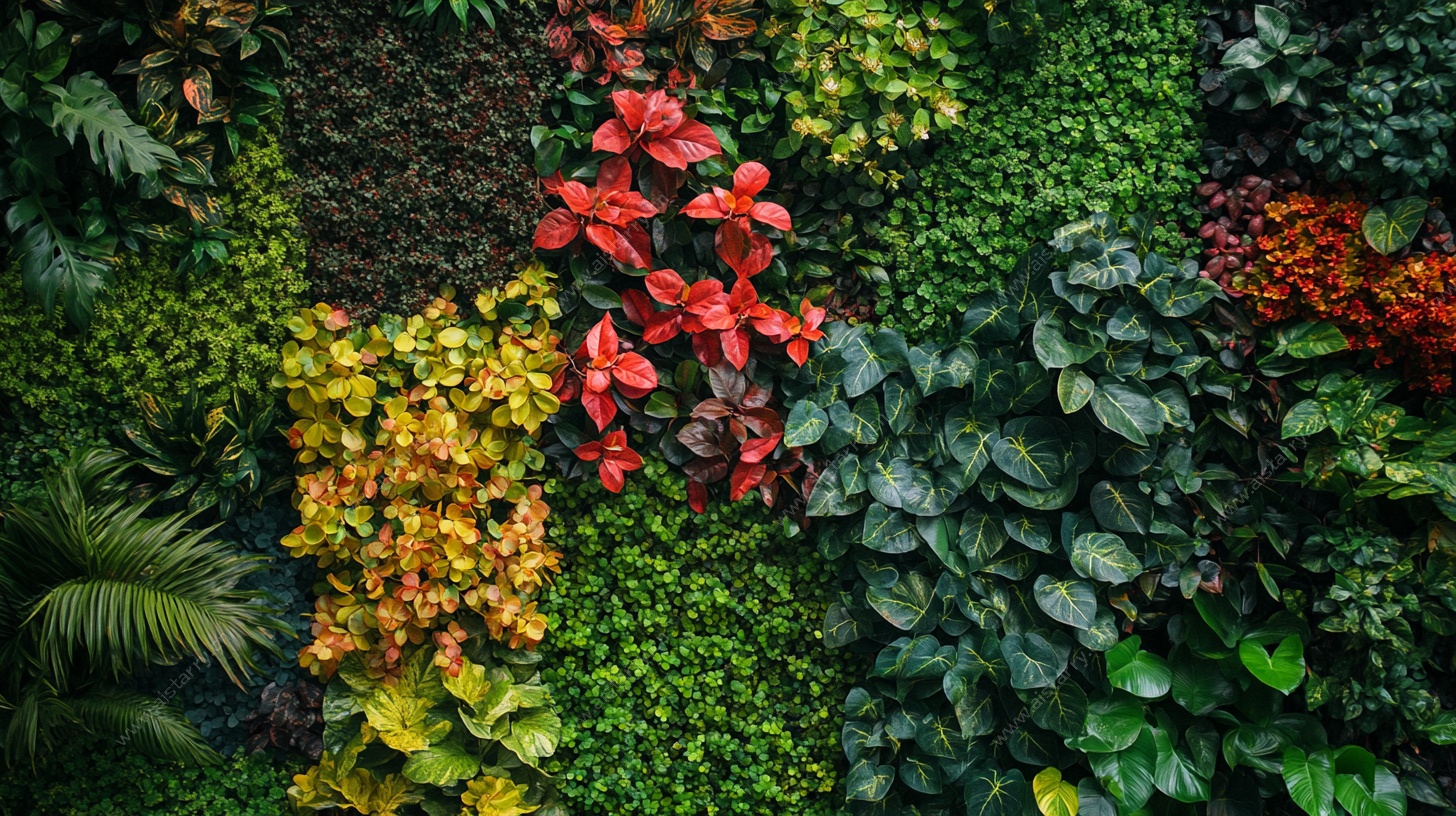 多彩植物墙 自然绿意景观