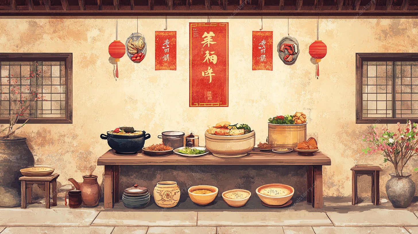 中式农家美食场景布置