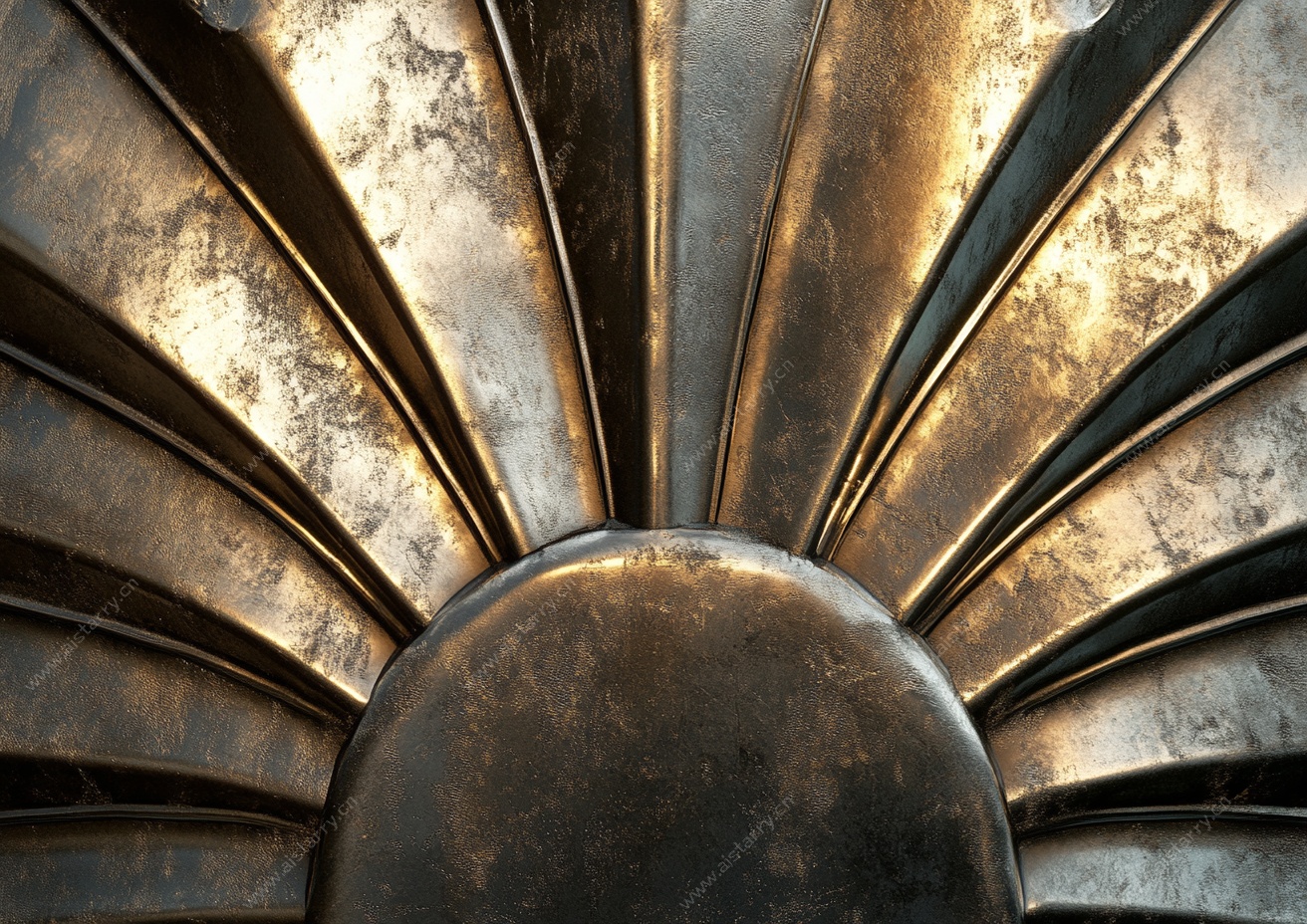 复古金属扇形装饰纹理