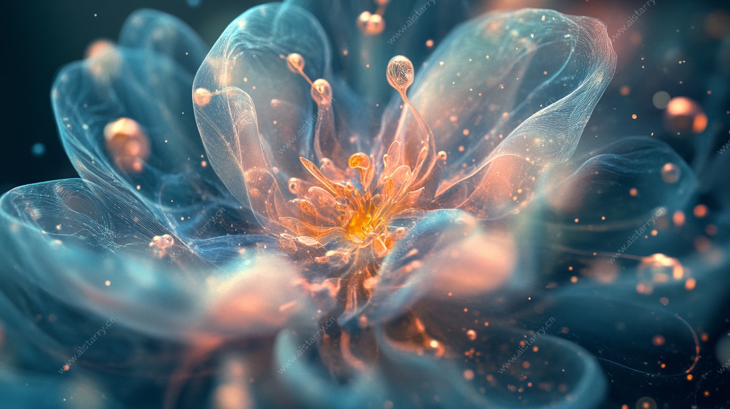 梦幻透明花朵绽放