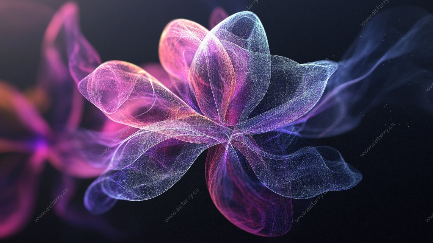 梦幻烟雾花朵抽象艺术图