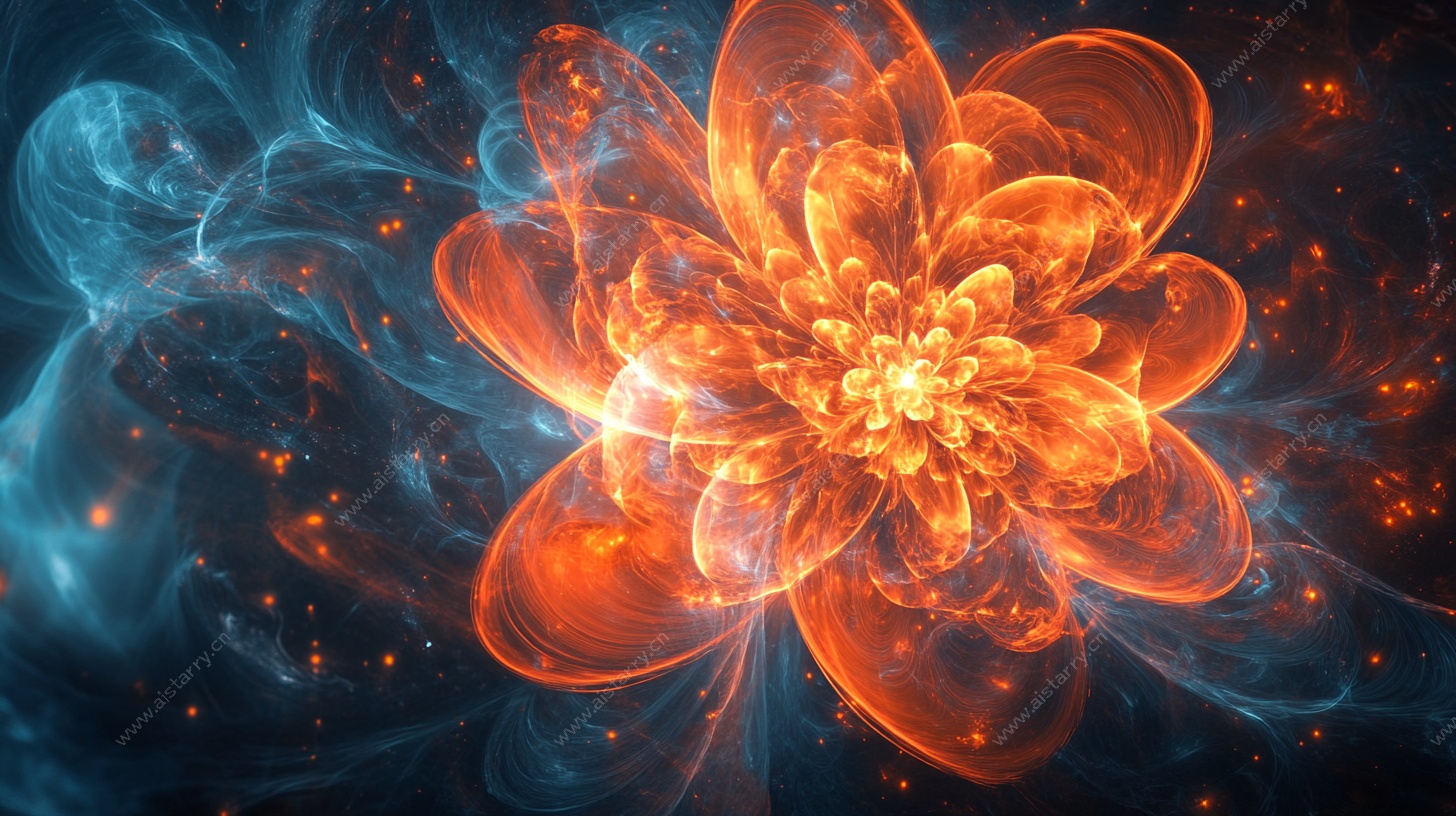 炫彩幻光花朵抽象背景图