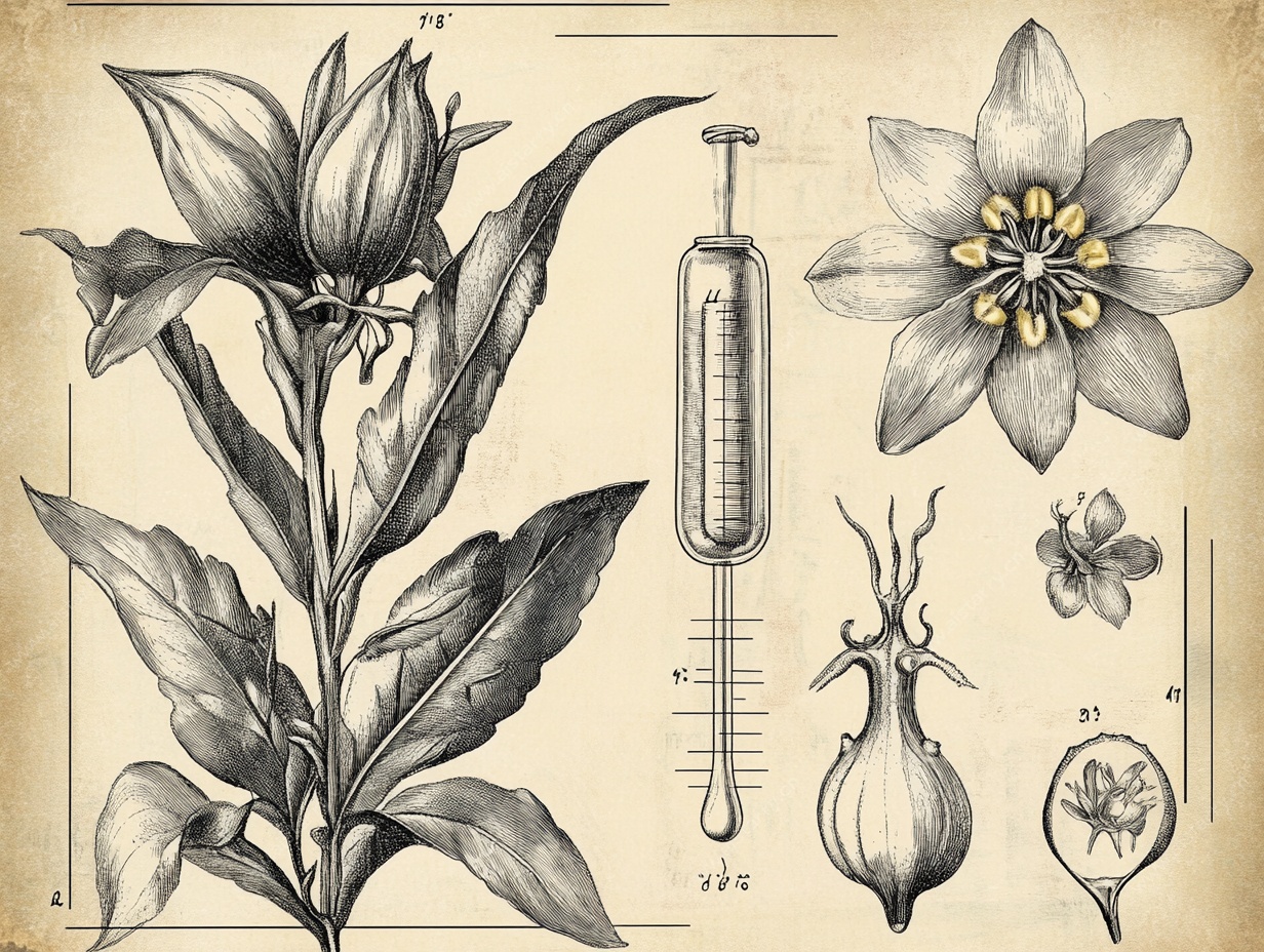 复古植物医学手绘插画