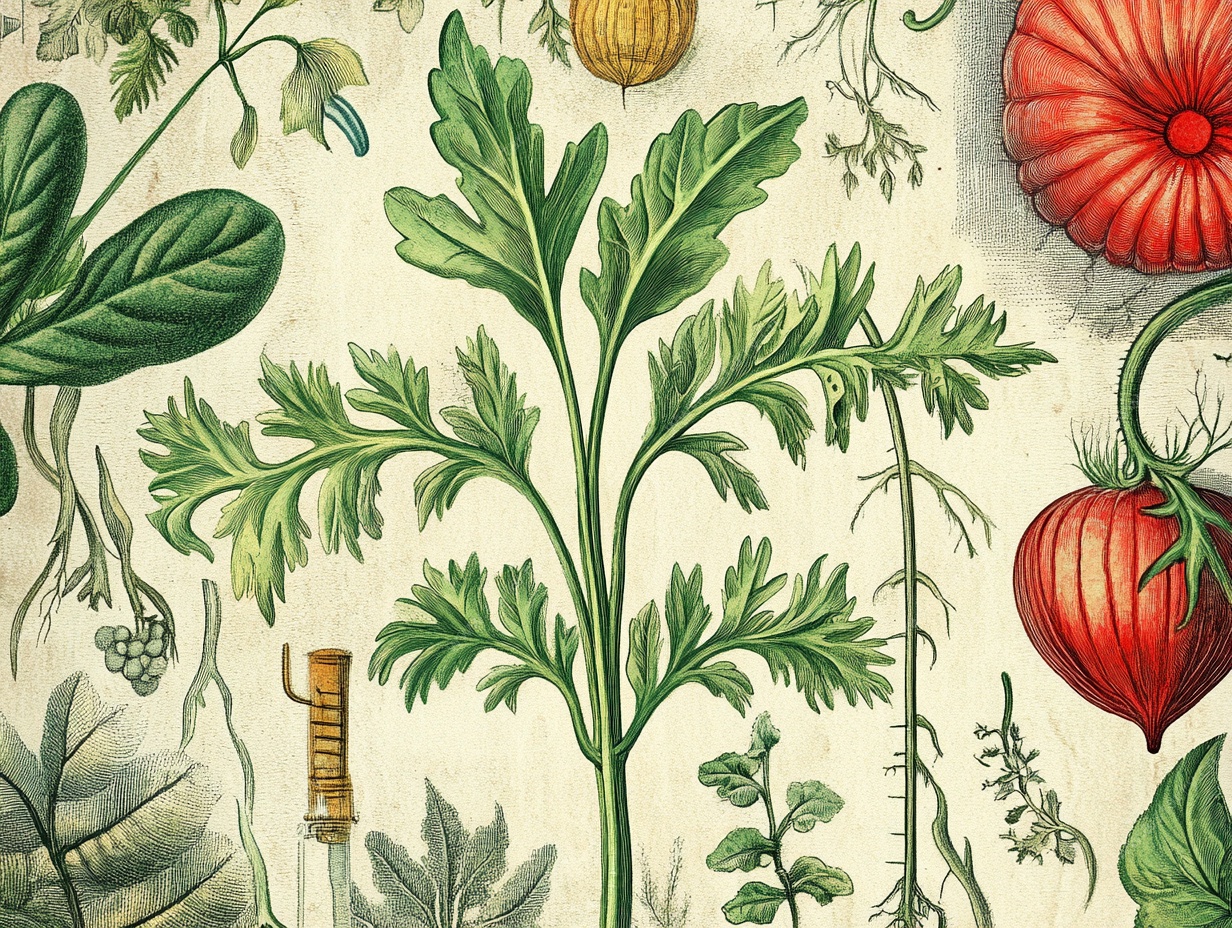 复古植物插画图案