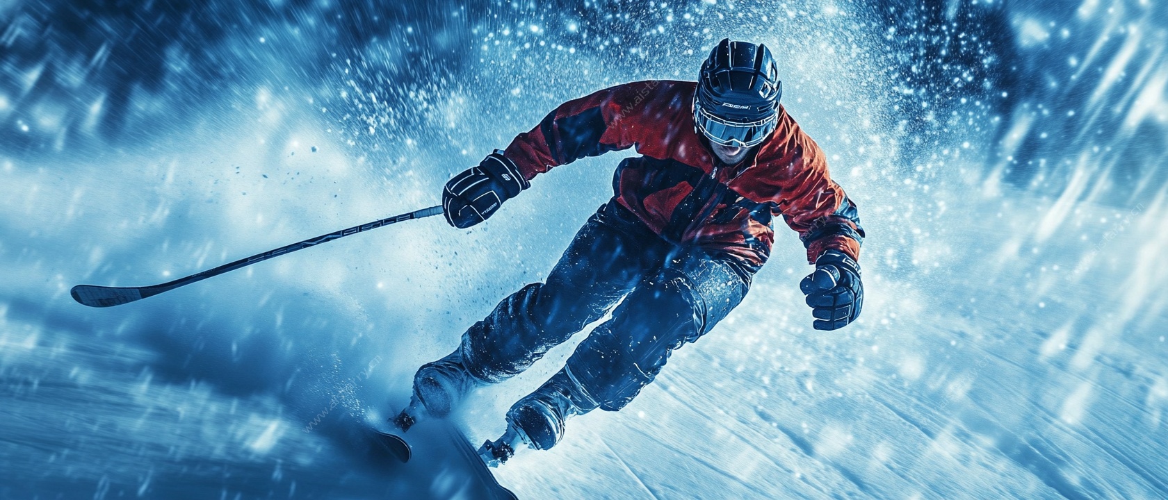 动感滑雪者驰骋冰雪世界