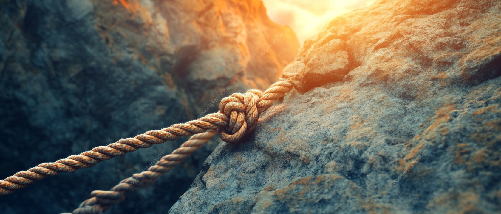 岩石上的绳结