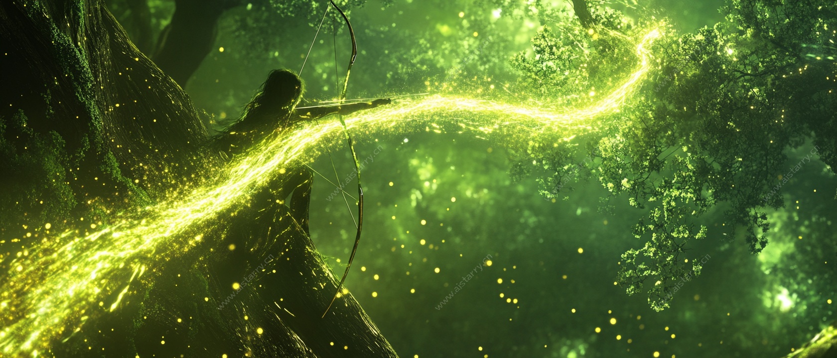 森林中的魔法弓箭手