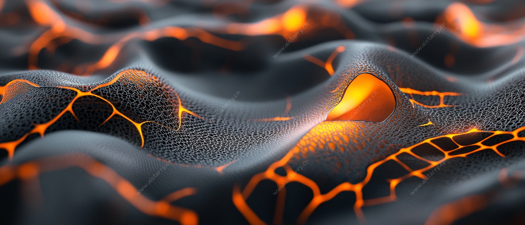 熔岩地貌纹理 3D 渲染图