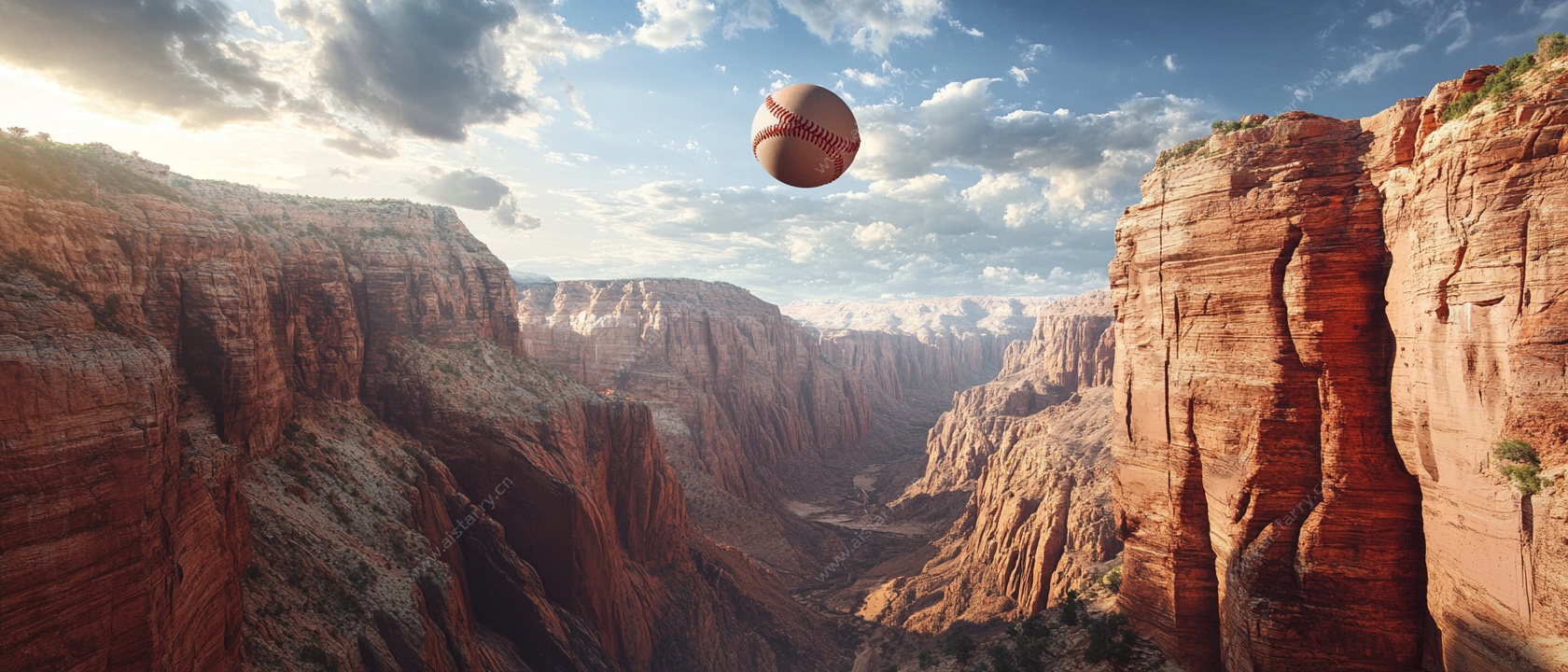 峡谷上空悬浮的神秘球体