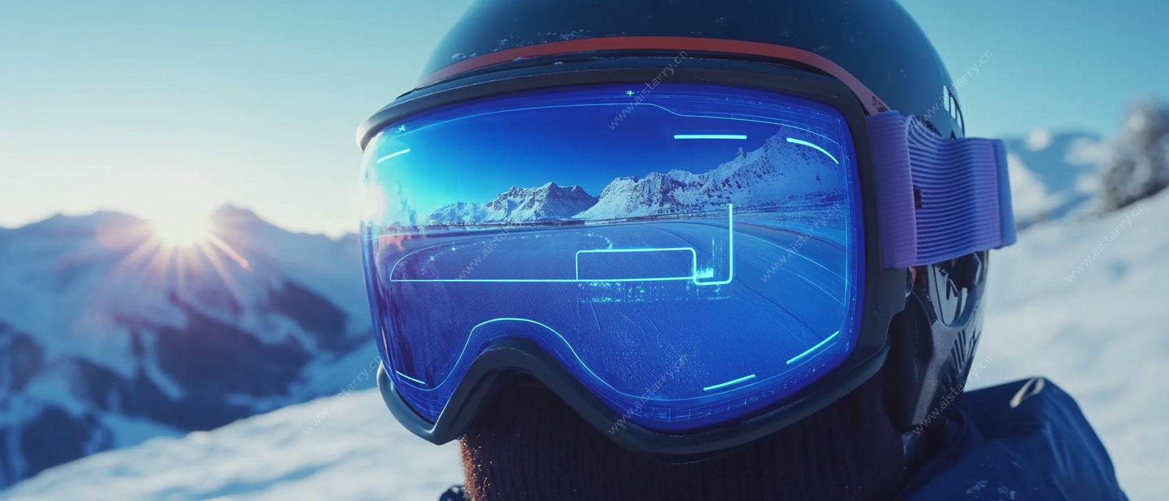 滑雪者的智能炫酷护目镜