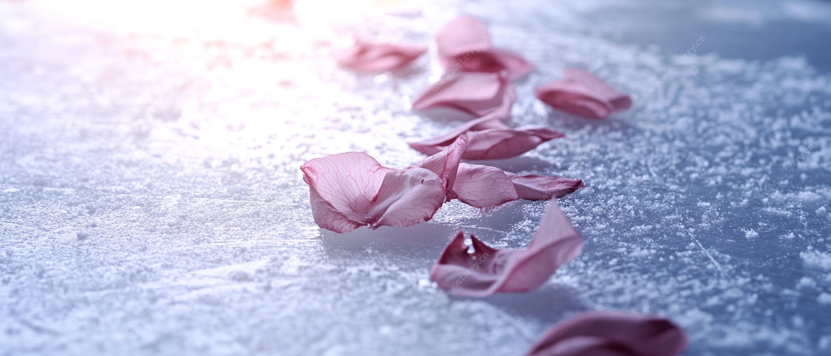 散落的粉色花瓣