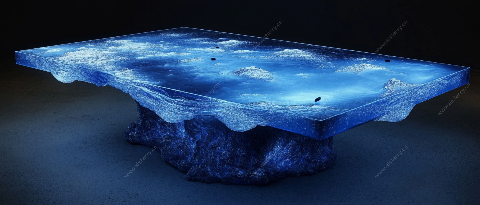 梦幻蓝色树脂艺术桌