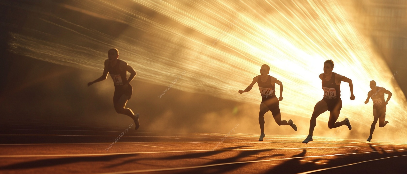 夕阳下的奔跑者